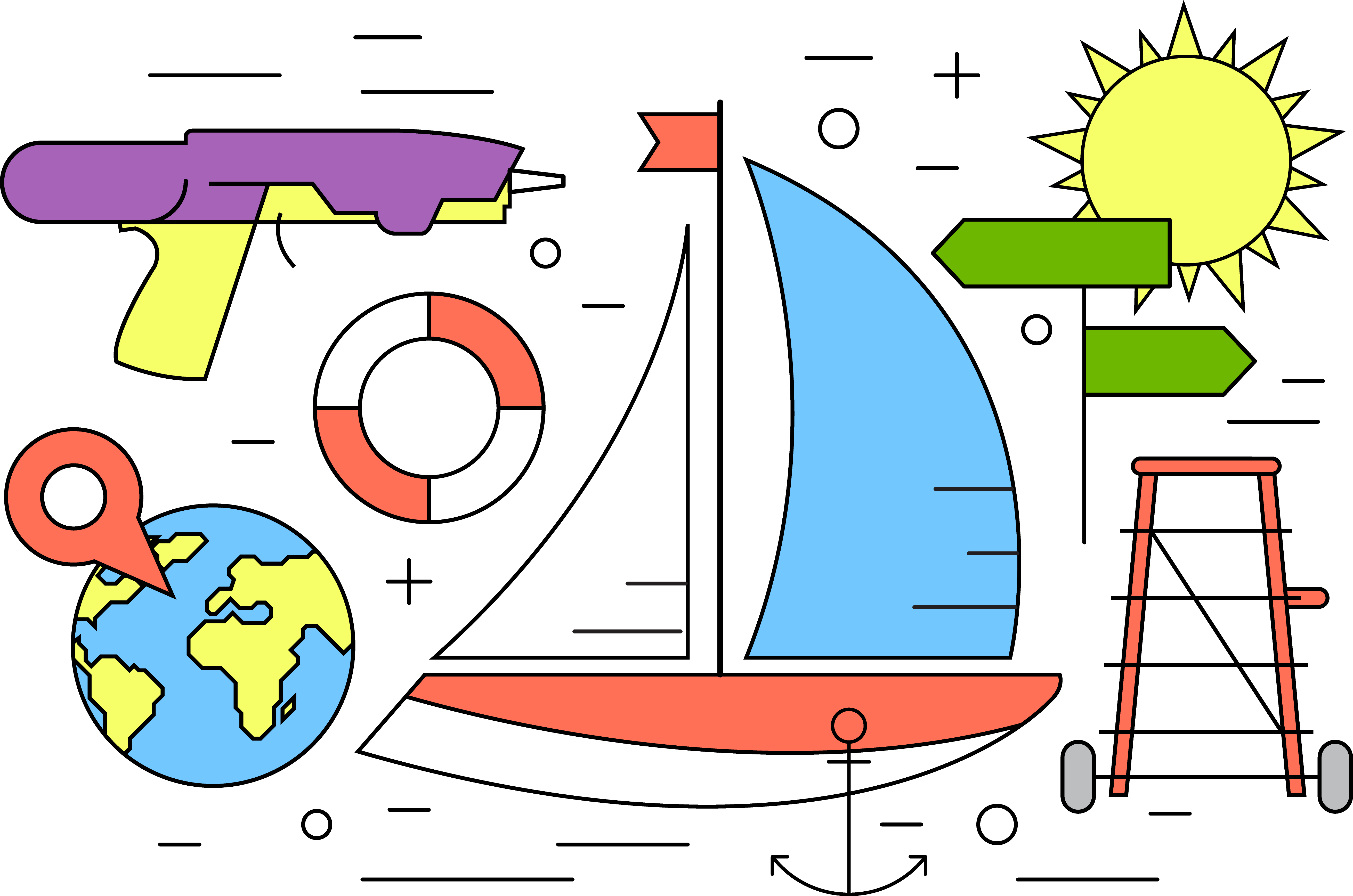 illustration travel vector material