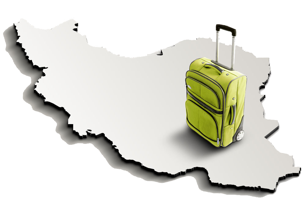 iran travel download suitcase on the map