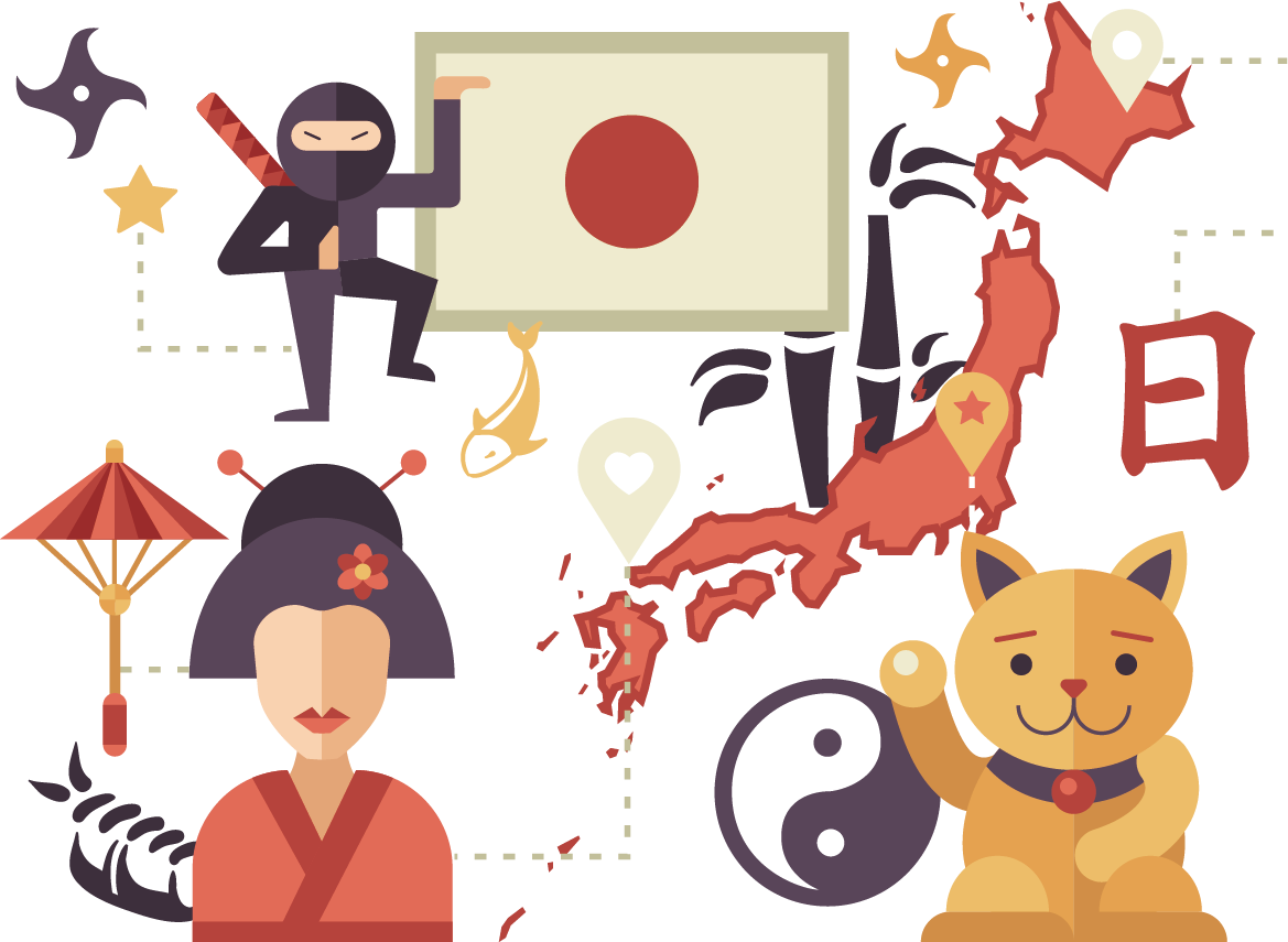 japan icon national day creative travel