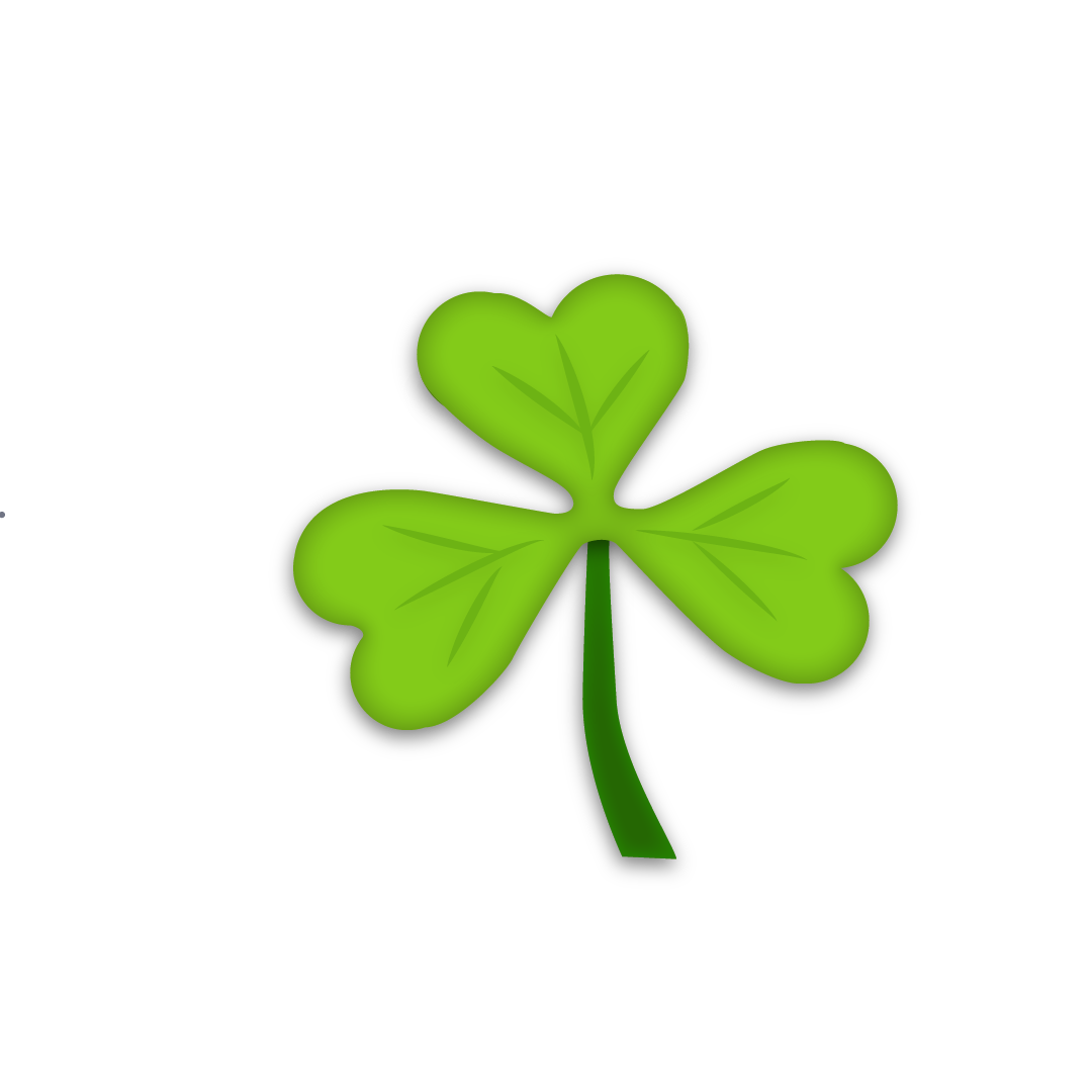 Glossy Lime Green Three-Leaf Clover