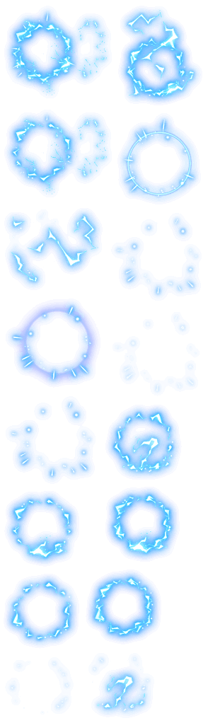 Blue Electric Energy Ring with Lightning Arcs