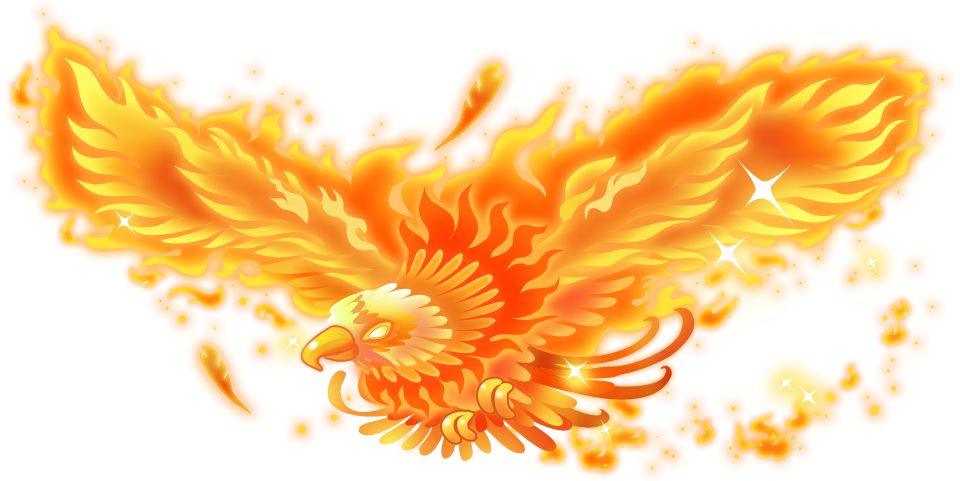 Fiery Phoenix with Spread Wings