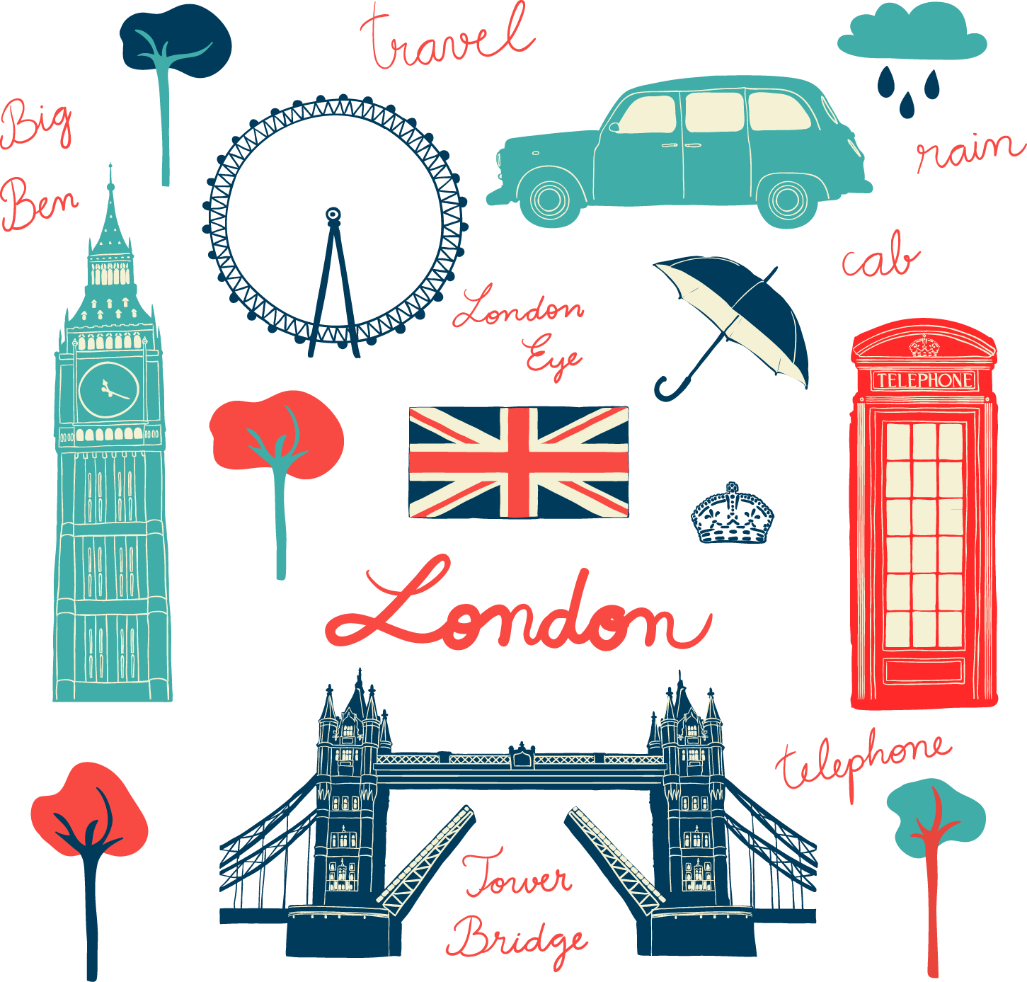 london bridge london eye euclidean vector drawing british travel