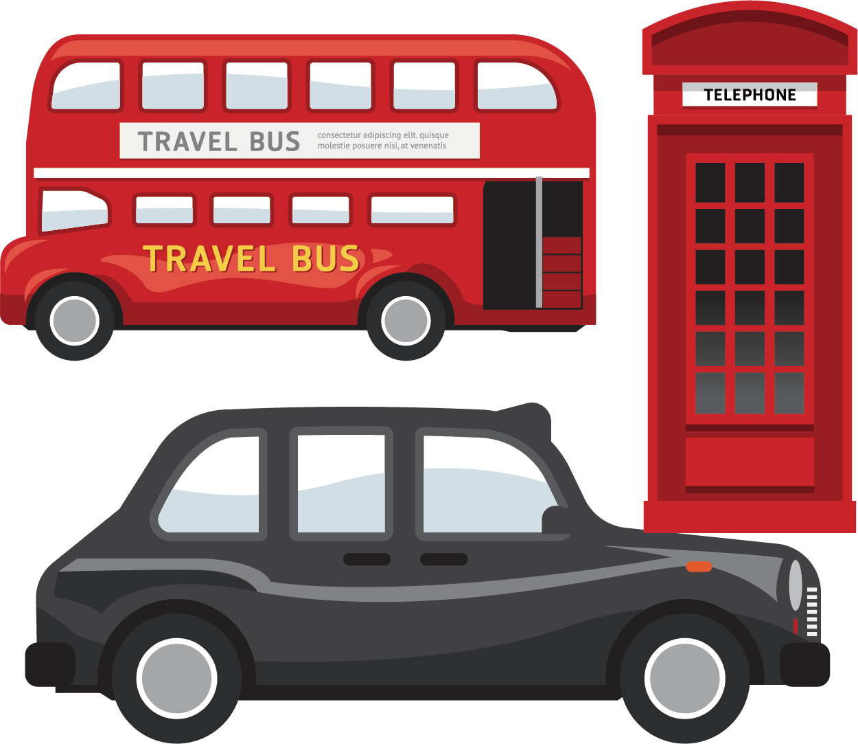 london bus car travel background vector material
