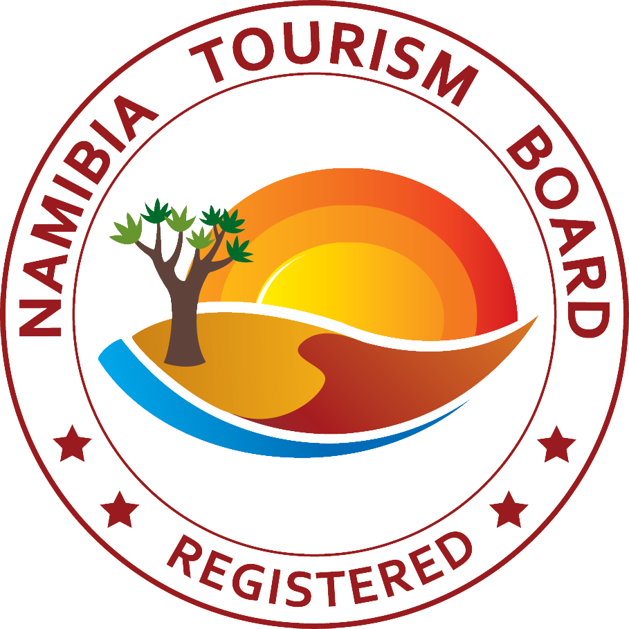 Namibia Tourism Board Seal with Sunset Dunes