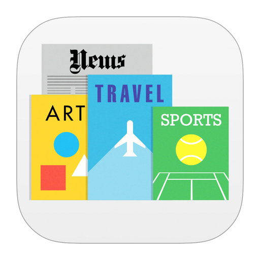 News App Icon with Stacked Colorful Cards