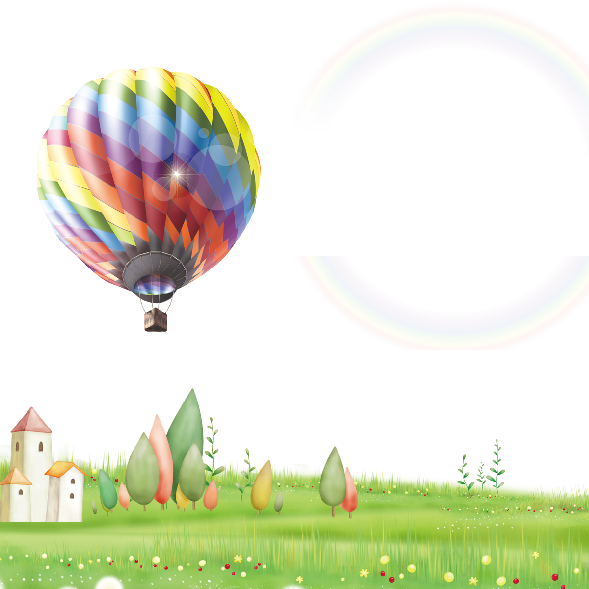 package tour flight travel icon hand painted grass