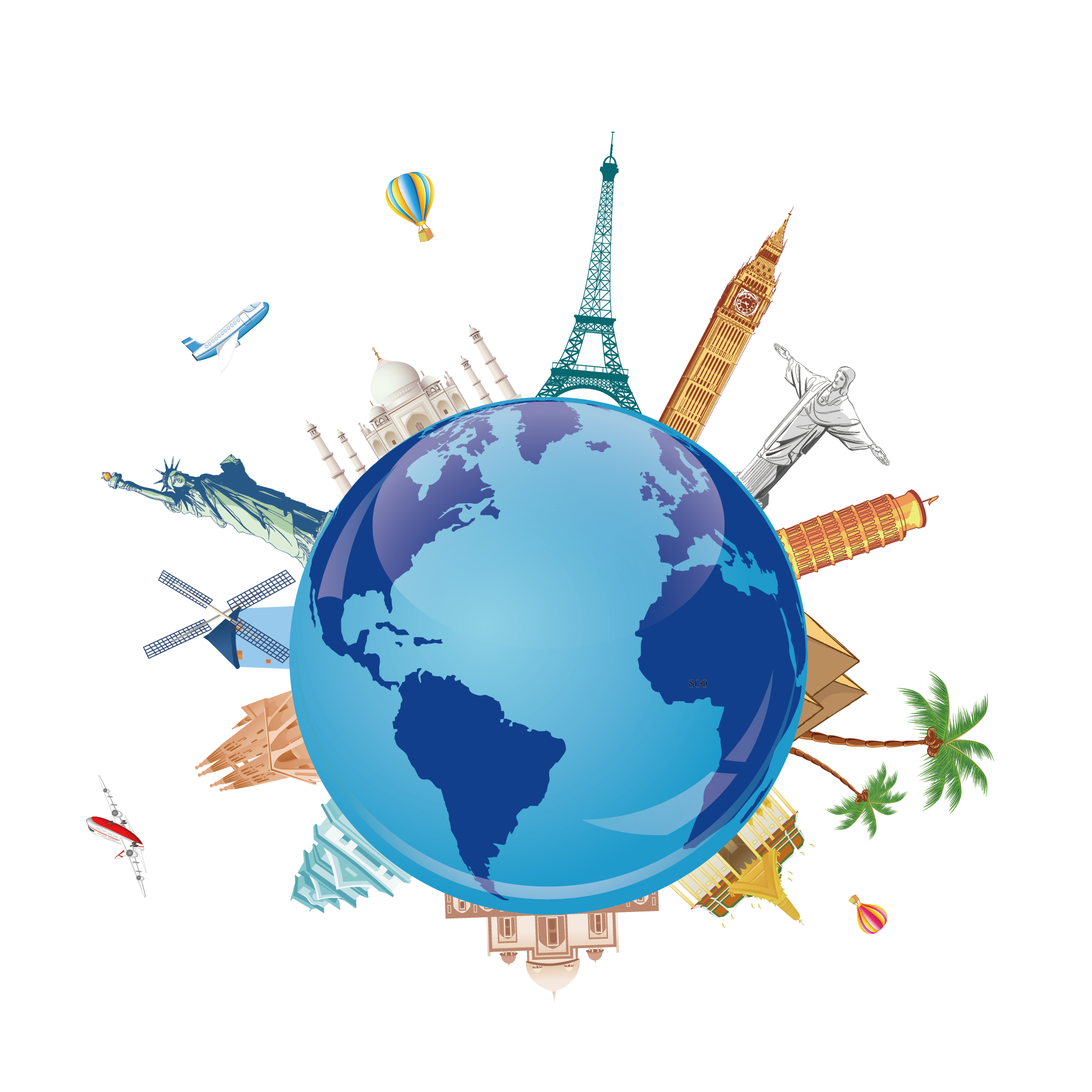package tour travel agent clip art vector earth architecture