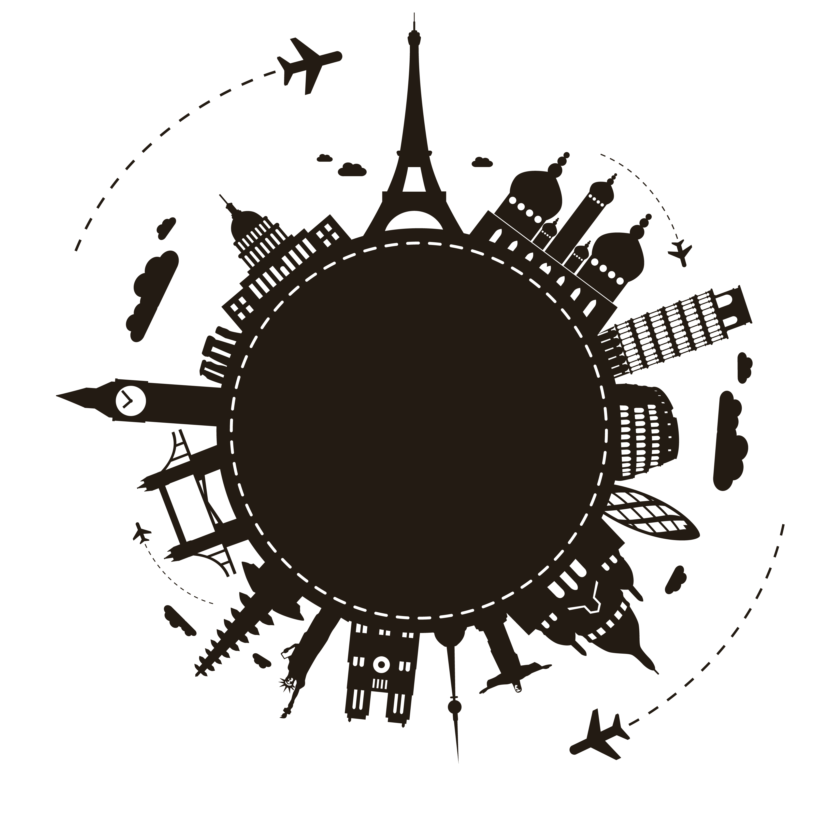 package tour travel agent earth travel silhouette