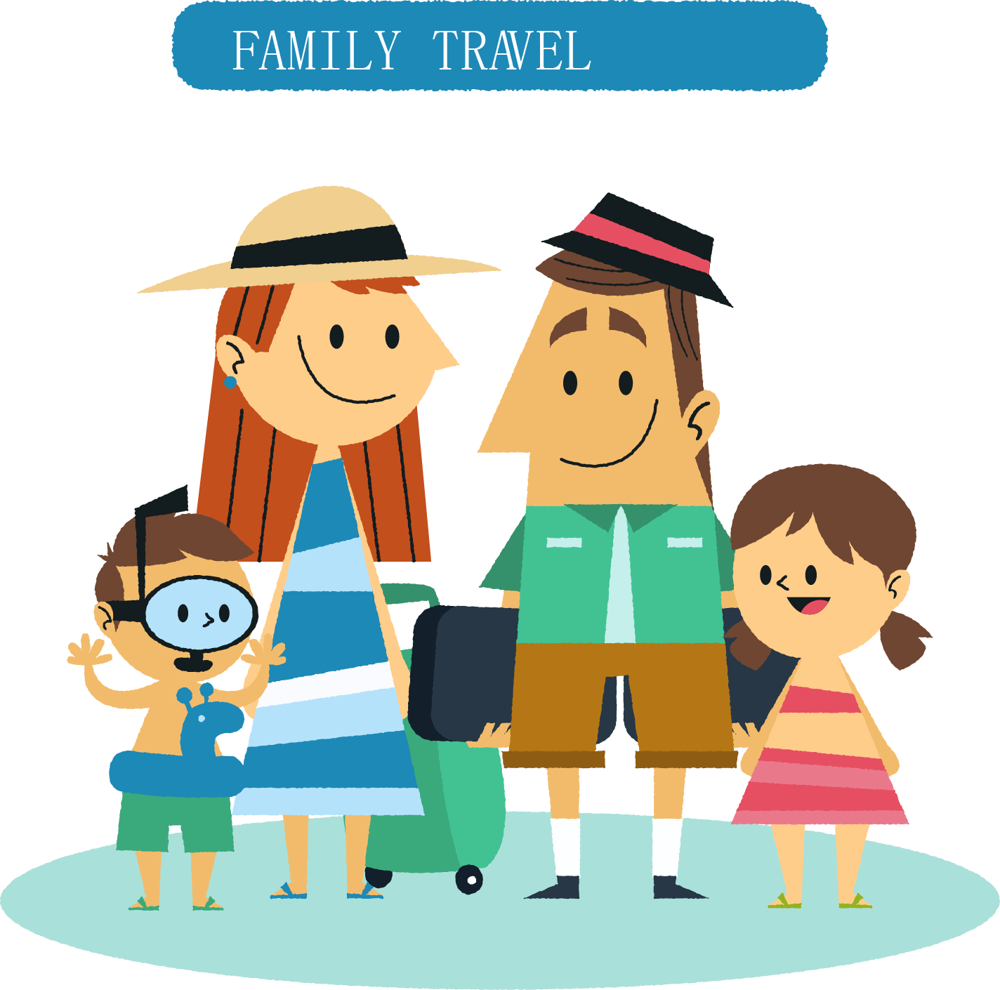 package tour travel family vacation hotel cartoon travel home design