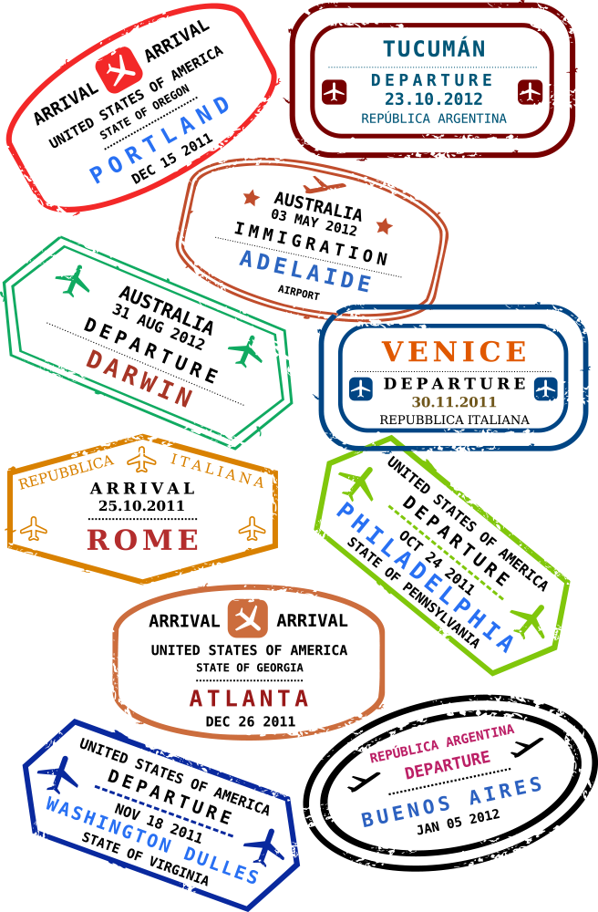 passport stamp travel visa clip art along with airplane vector travel