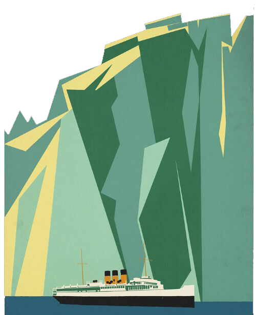 poster travel graphic design printmaking art iceberg cruise and sailing