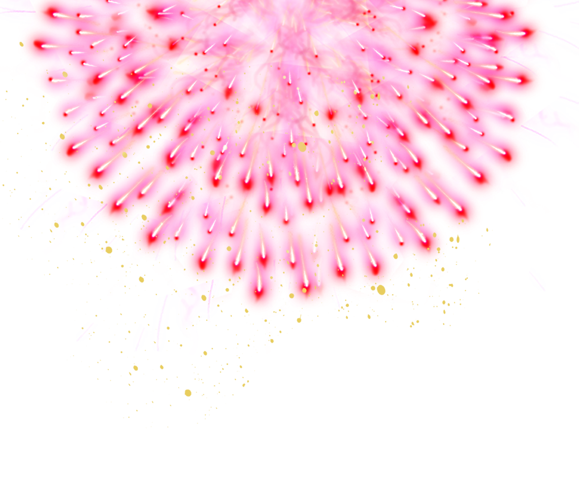 Pink Fireworks Burst with Gold Sparks
