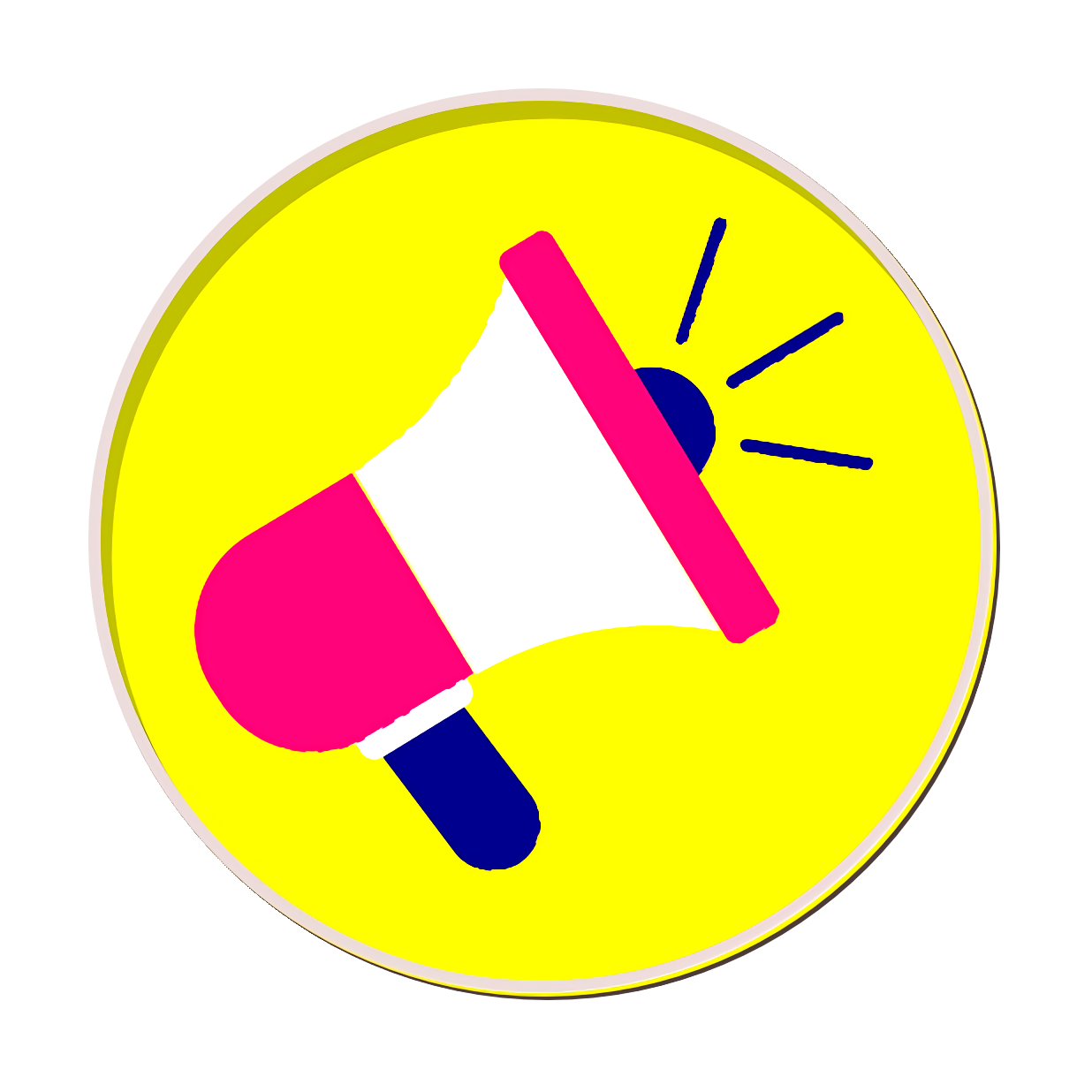 Ads icon announcement icon bullhorn icon Loud Icon Marketing Icon Megaphone Icon Icon Yellow Circle Line Symbol transparent bac