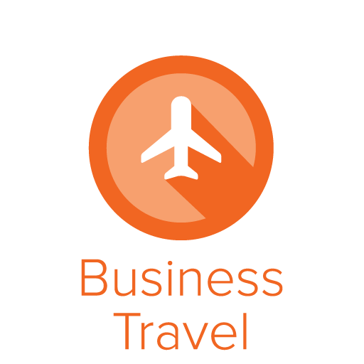 Orange Circle Airplane Business Travel Icon