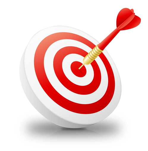 Red and White Bullseye Target with Dart