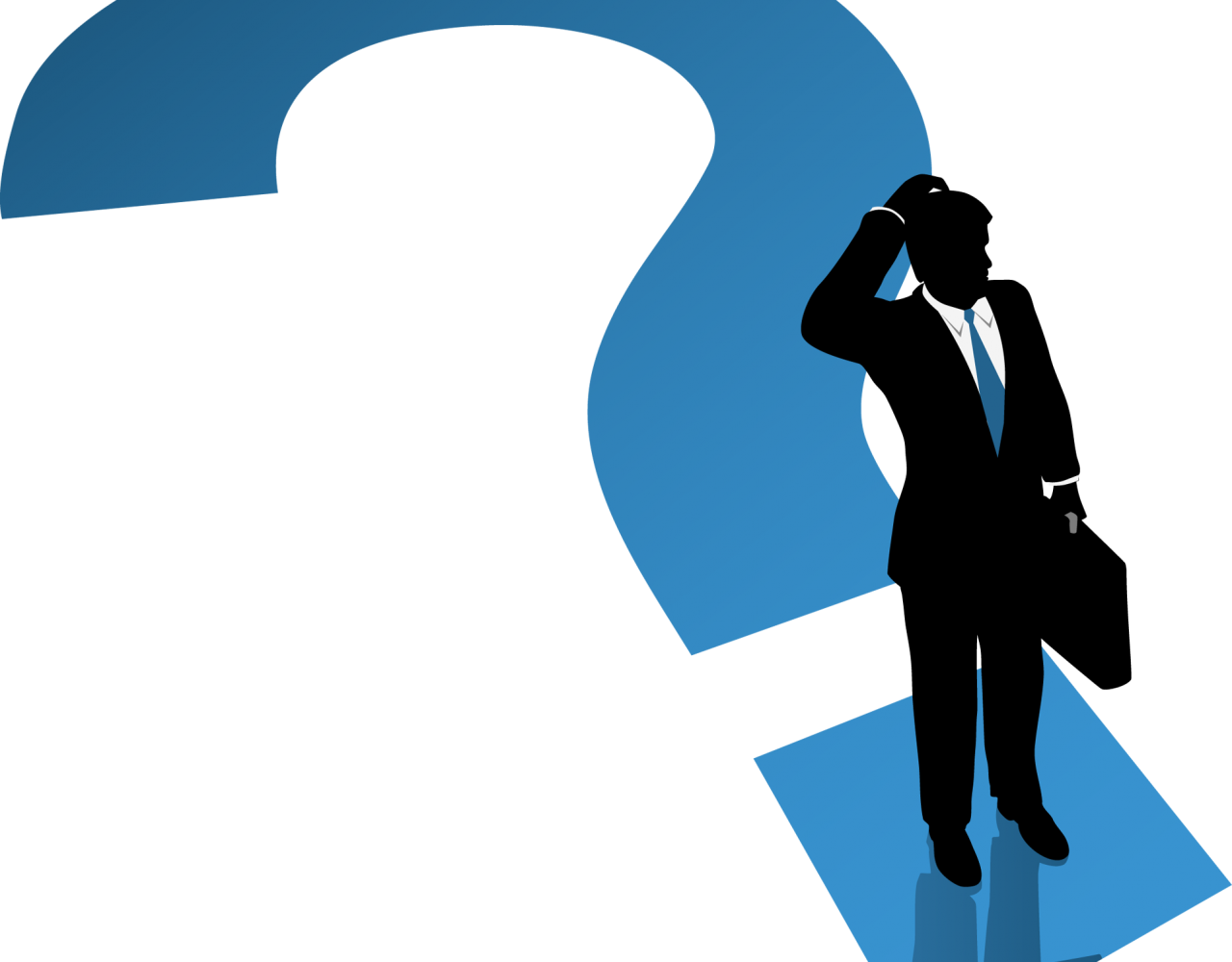 Businessman Scratching Head Beside Question Mark