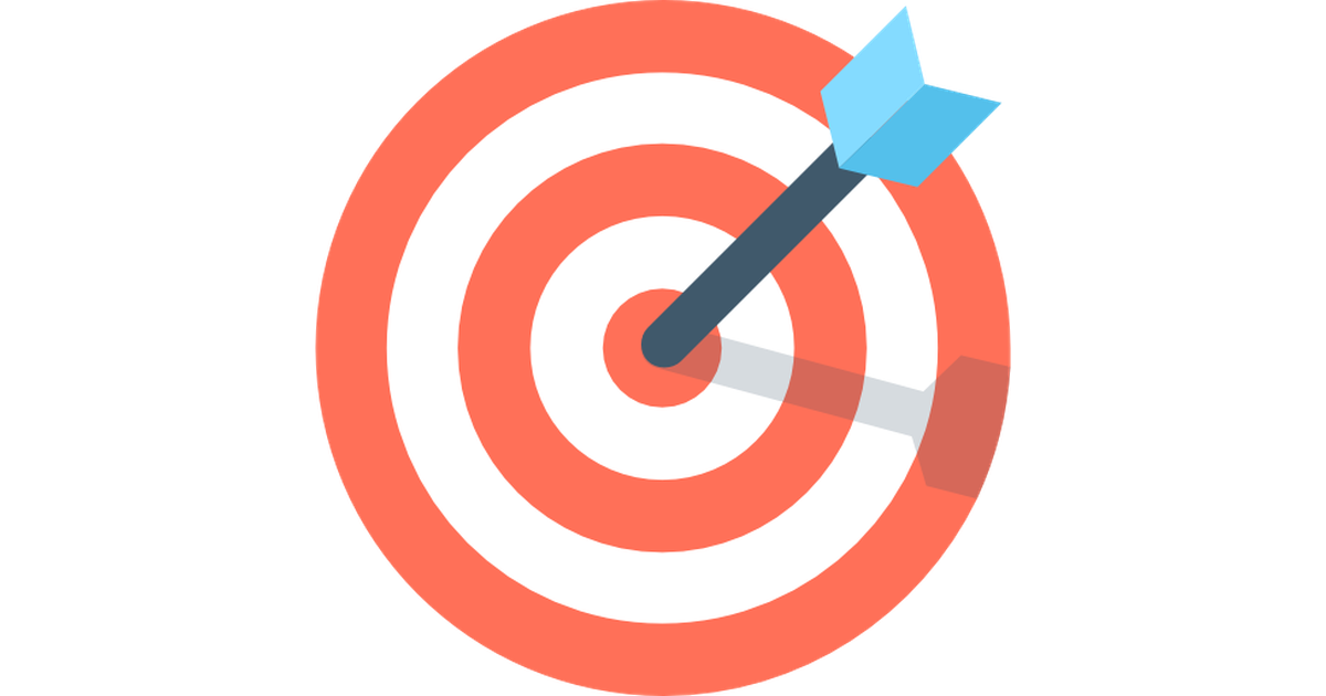 Flat Coral Bullseye Target with Arrow