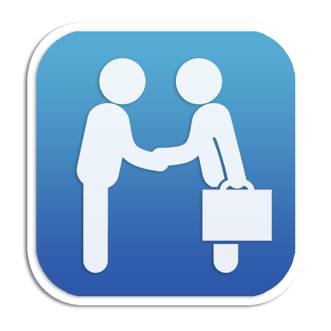 Stick Figures Shaking Hands on Blue