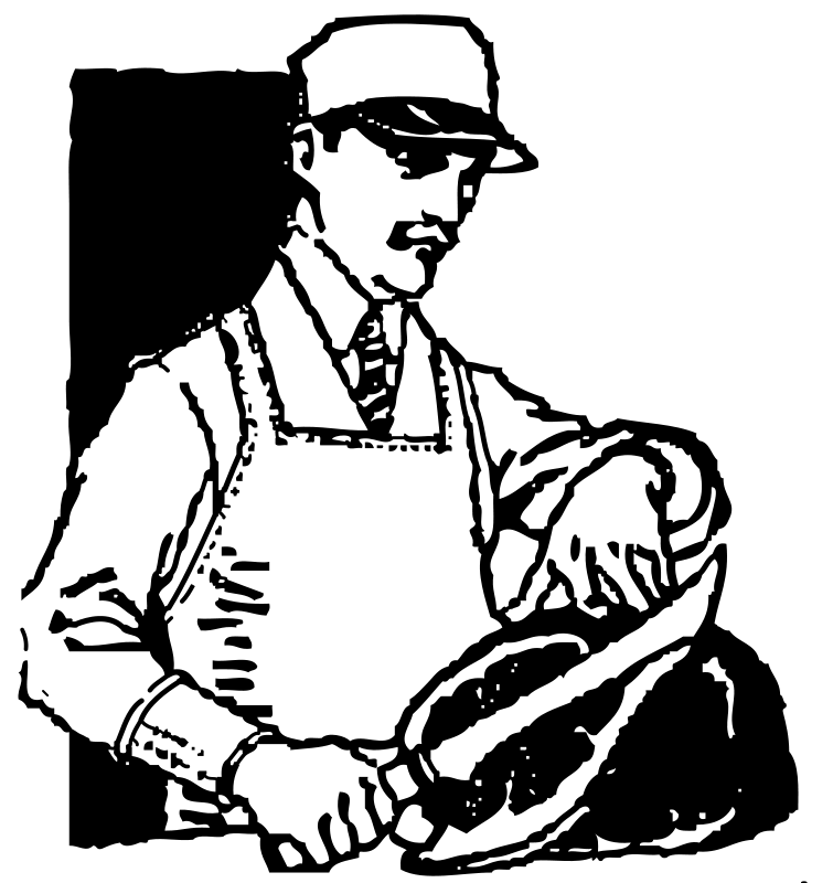 Butcher Line Art Meat Market Butcher Knife Meat On The Bone Cut Of Beef Sitting Blackandwhite transparent bac