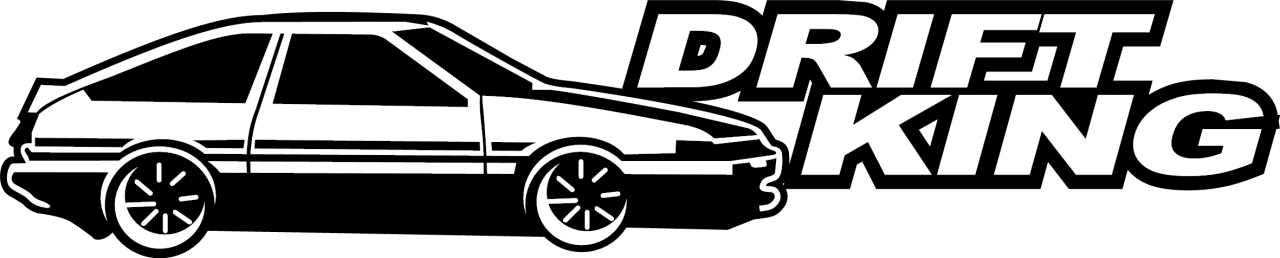 Black and White Hatchback with Drift King Text