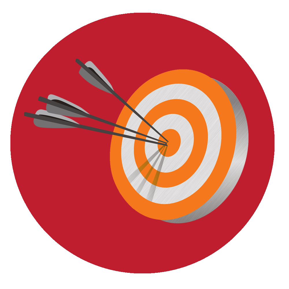 Three Arrows Striking Orange Silver Target