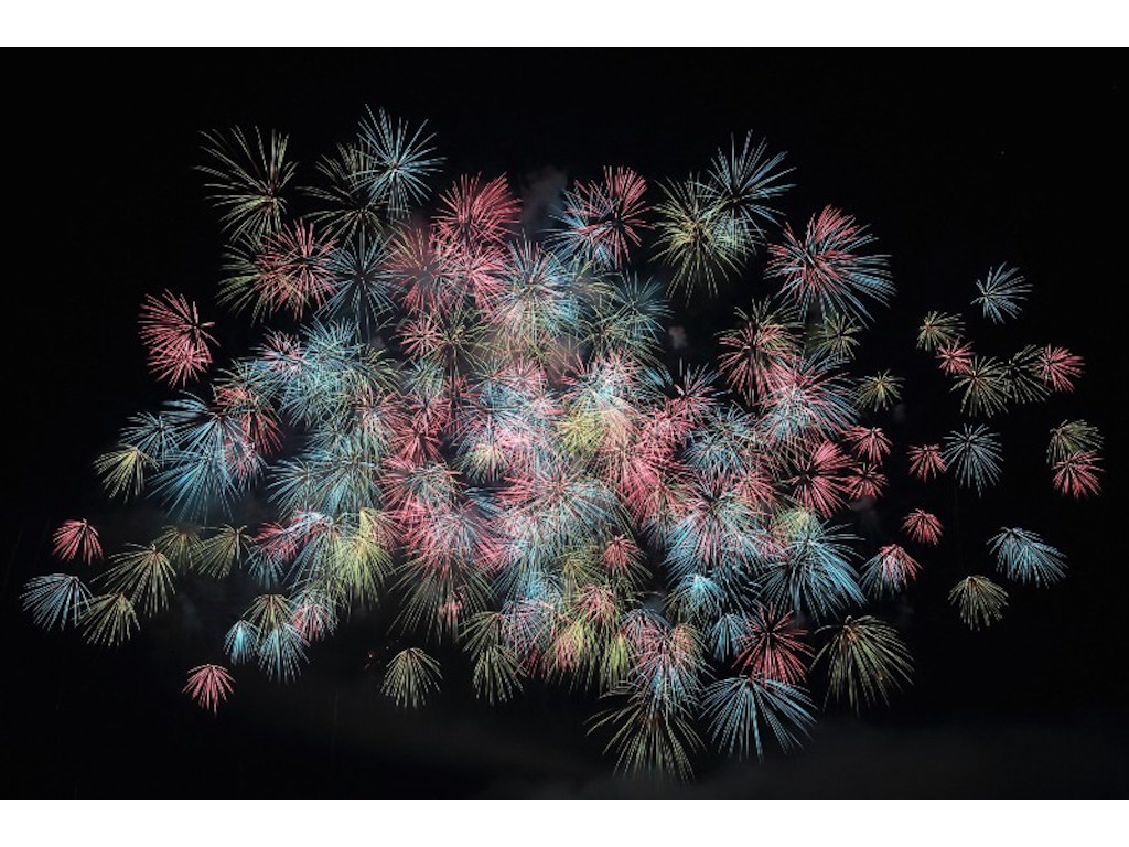 Red Blue Green Fireworks Starburst Cluster