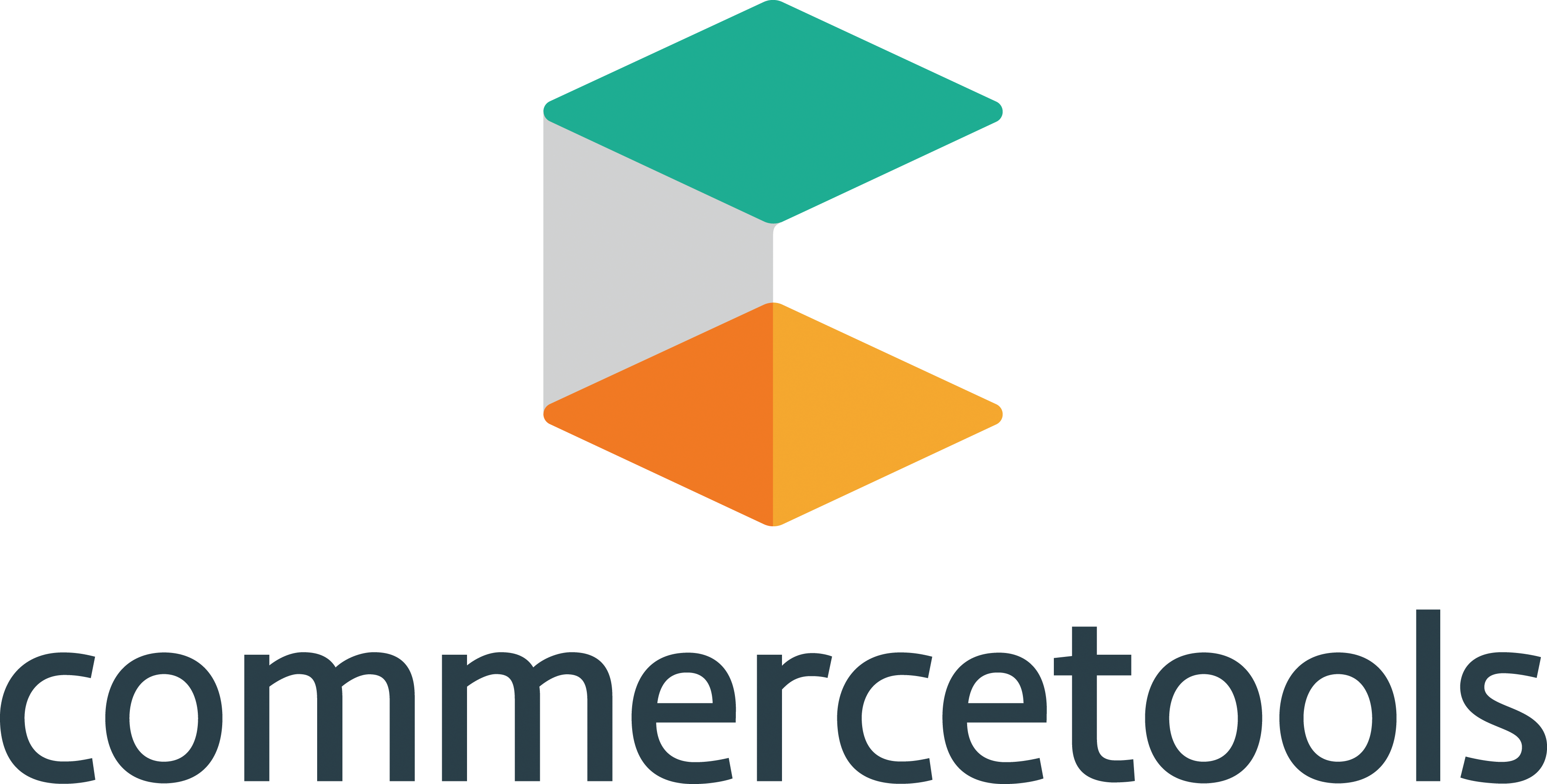 Stacked Cube Logo in Teal and Orange
