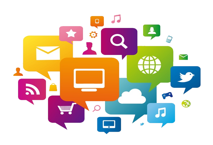 Colorful Social Media Speech Bubble Icons