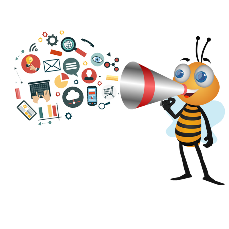 Digital Marketing Bee Pencil Pterygota Business Cartoon Quality Insect transparent bac