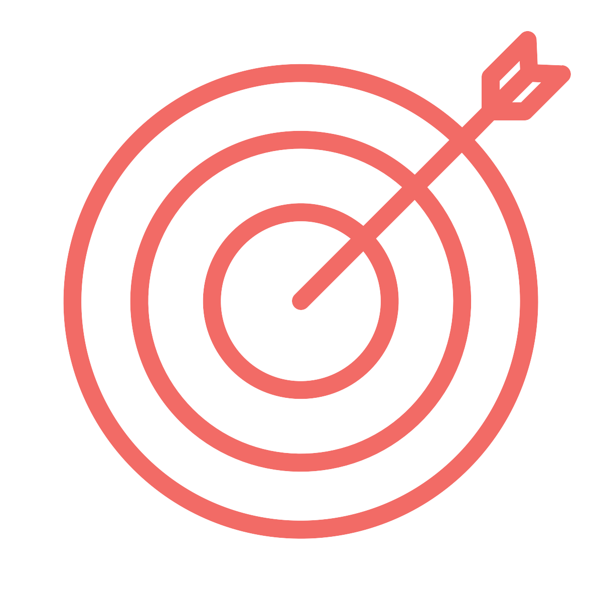 Coral Red Target with Arrow in Bullseye