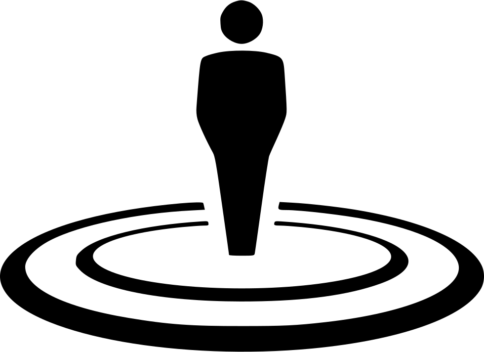 Black Standing Person Silhouette on Rings