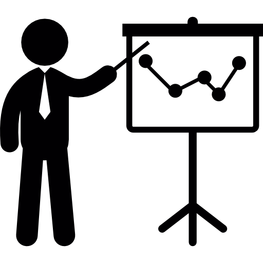 Black Businessman Silhouette Pointing at Chart