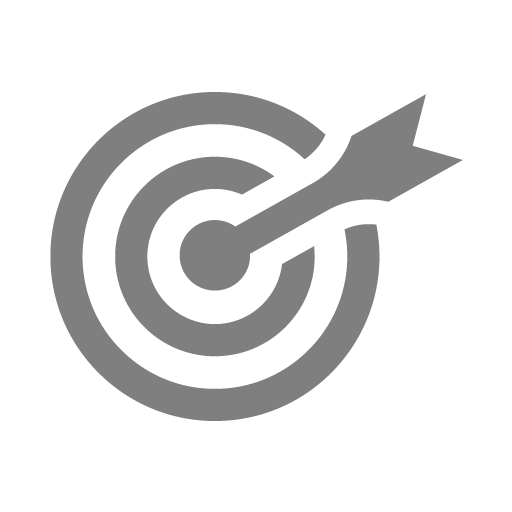 Grey Flat Bullseye Target with Arrow