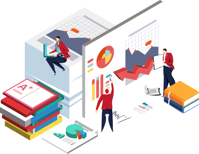 Isometric Business Analytics with Charts and Report Card
