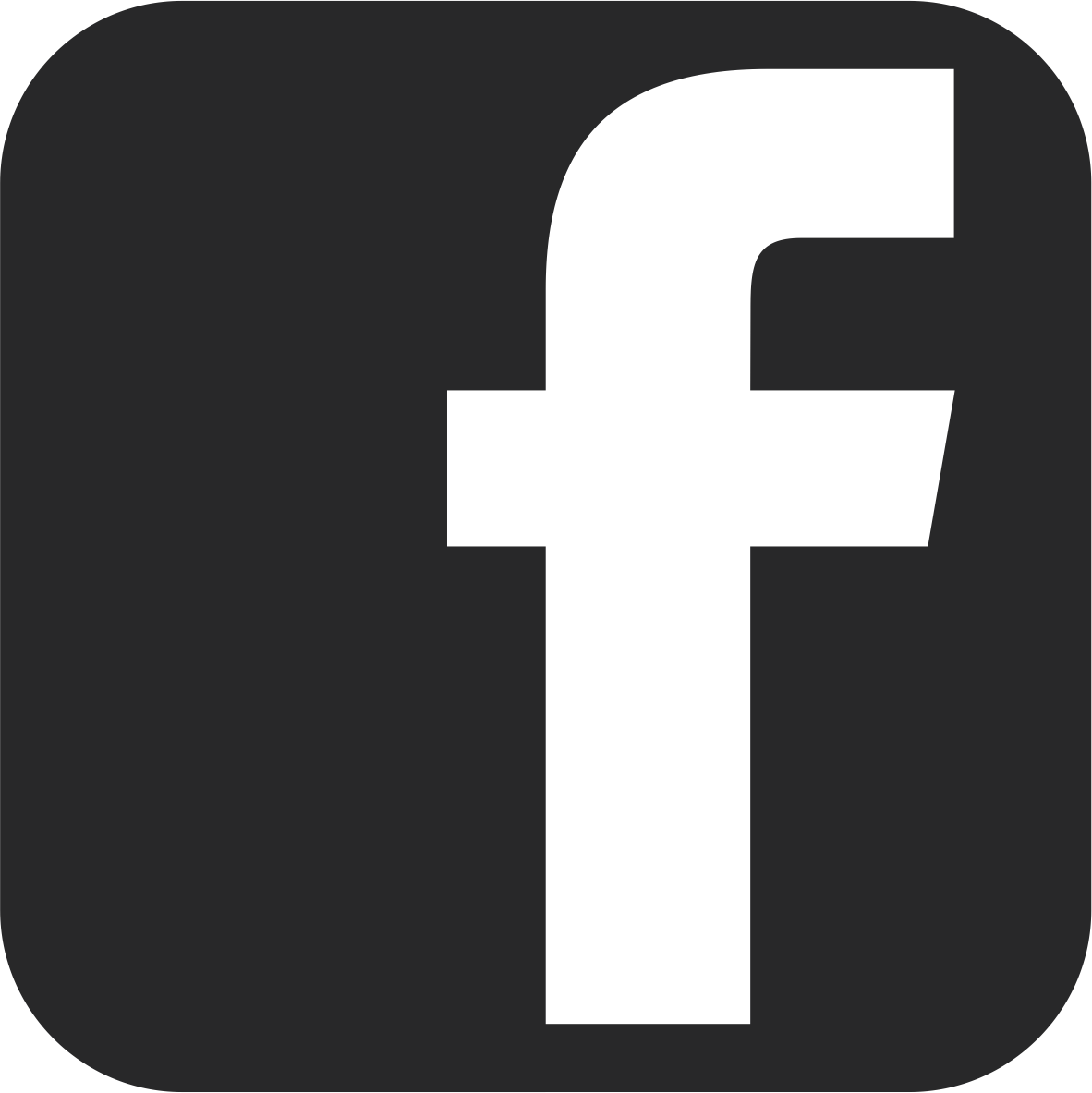 Facebook Icon White F Charcoal Square