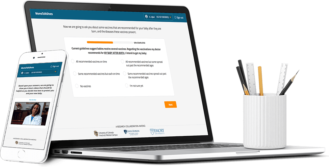Laptop and Smartphone Vaccine Survey Mockup