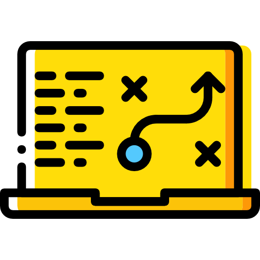 Yellow Laptop Icon with Strategy Route