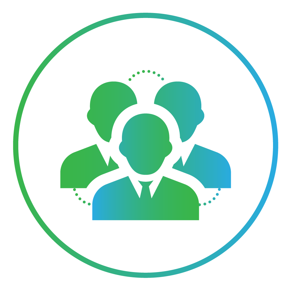 Three Business People Gradient Circle Icon