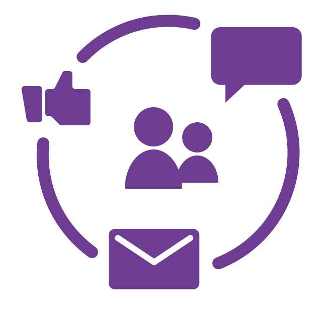Purple Social Media Marketing Icon with Two People