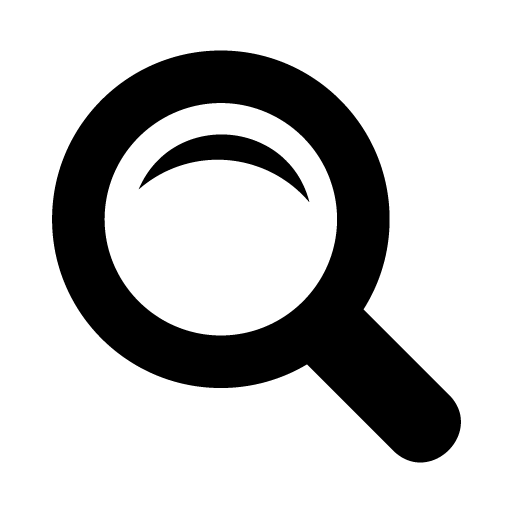 Solid Black Magnifying Glass Icon