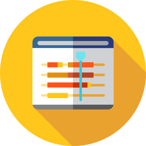 Flat Browser Timeline with Orange Bars