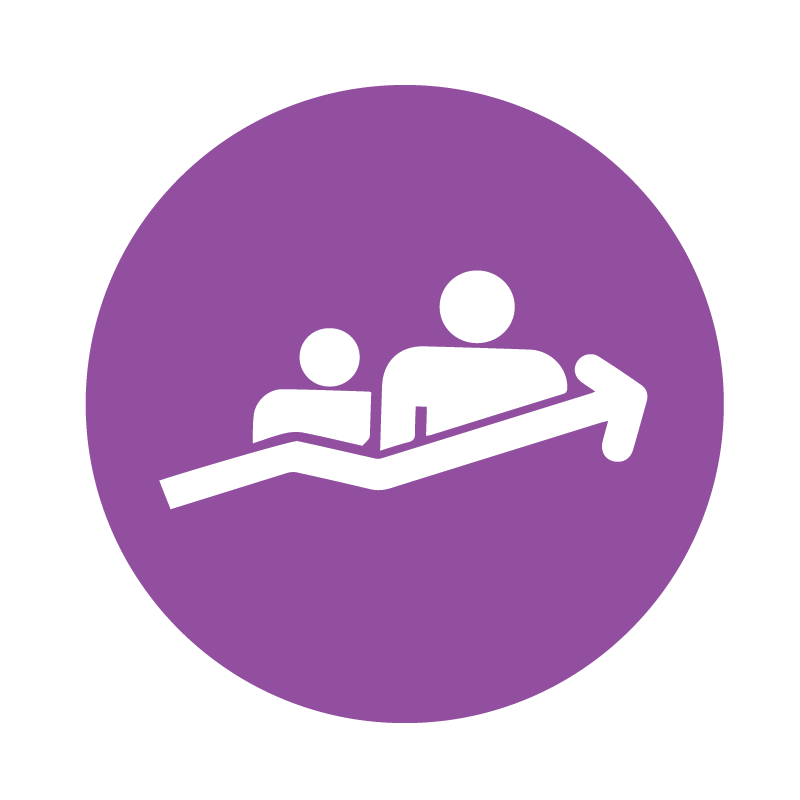 Purple Circle Family Figures Rising Arrow
