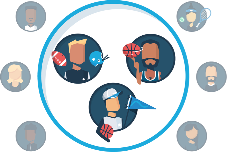 Flat Sports Fan Avatar with Blue Ring