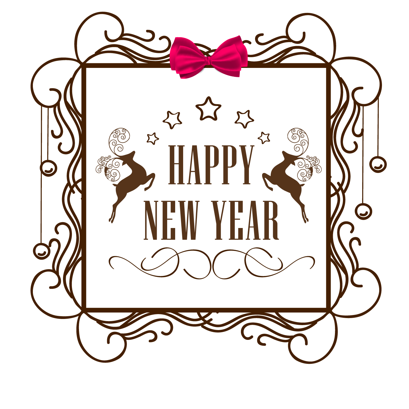 creative market new year illustration happy new year retro label vector