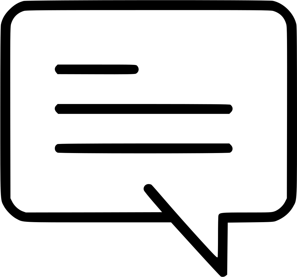 Black Outline Speech Bubble Icon