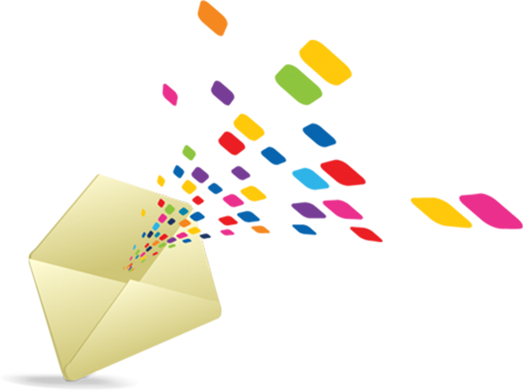 Open Cream Envelope with Colorful Tiles