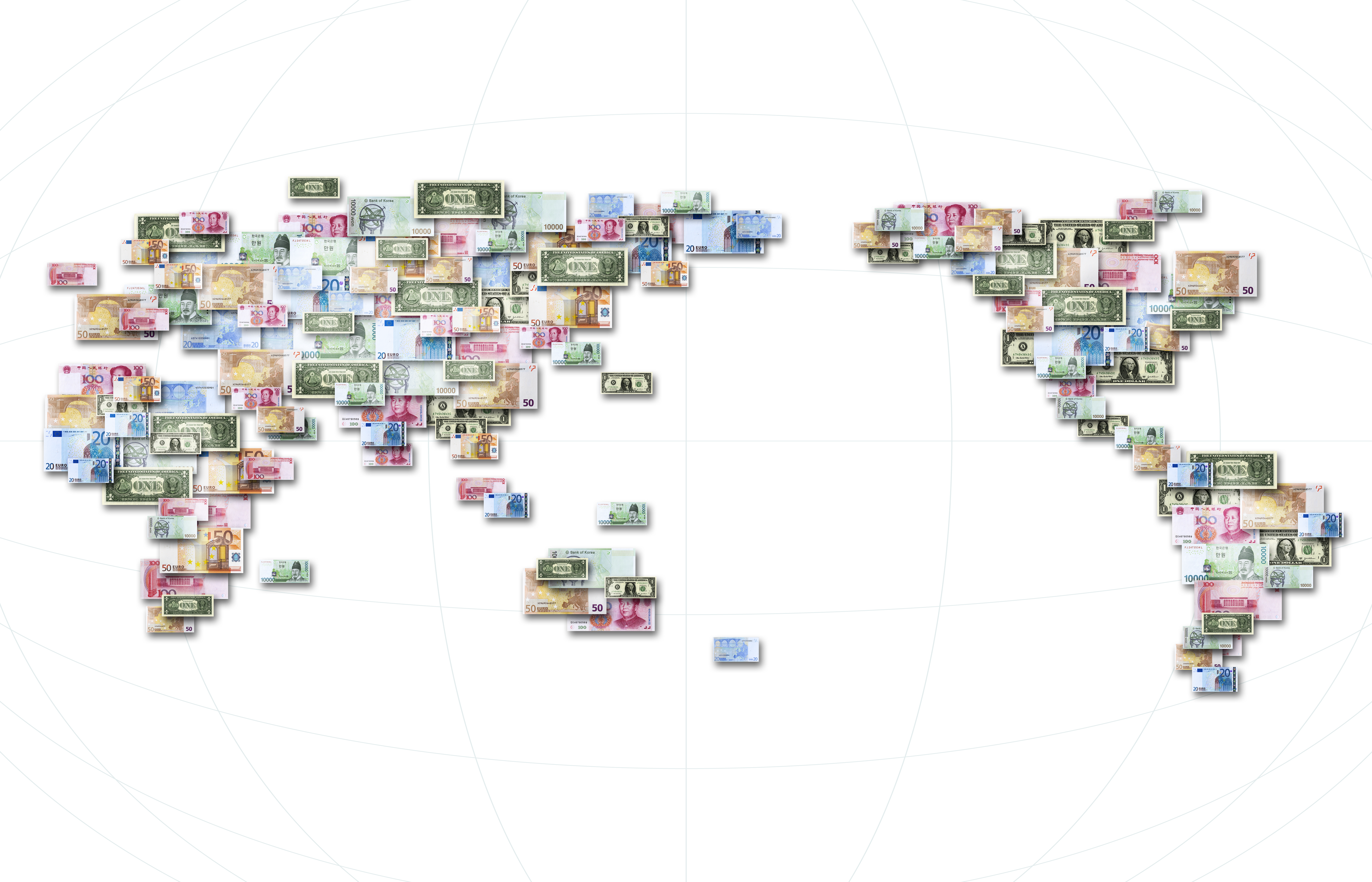 currency cycling service foreign exchange market payment map consisting of coins