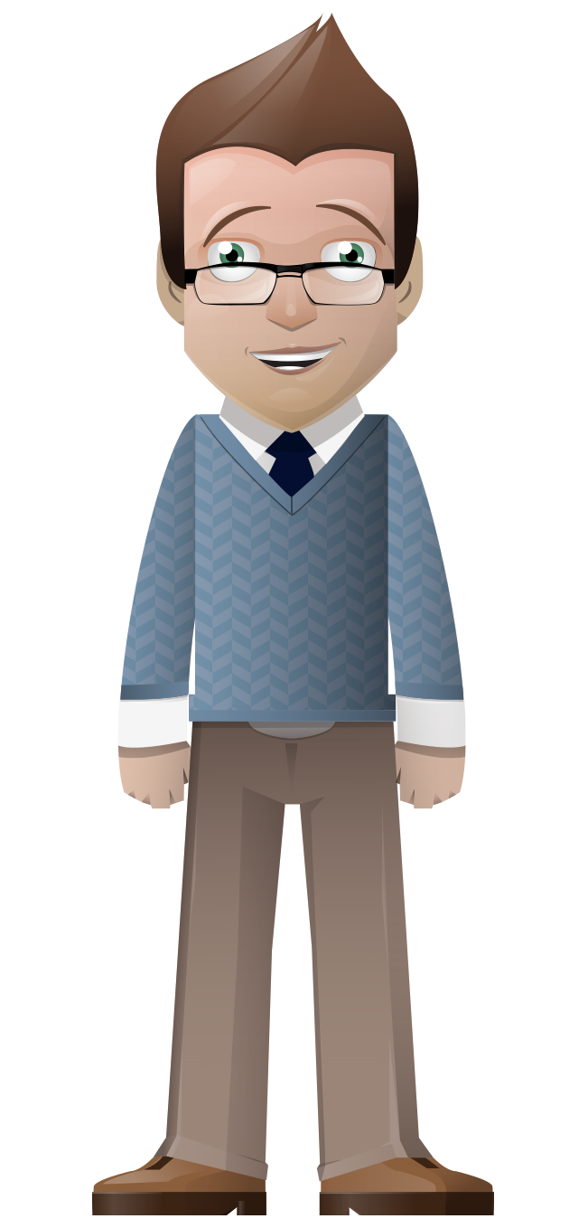 digital marketing entrepreneur businessperson advertising hand painted cartoon business man wearing glasses