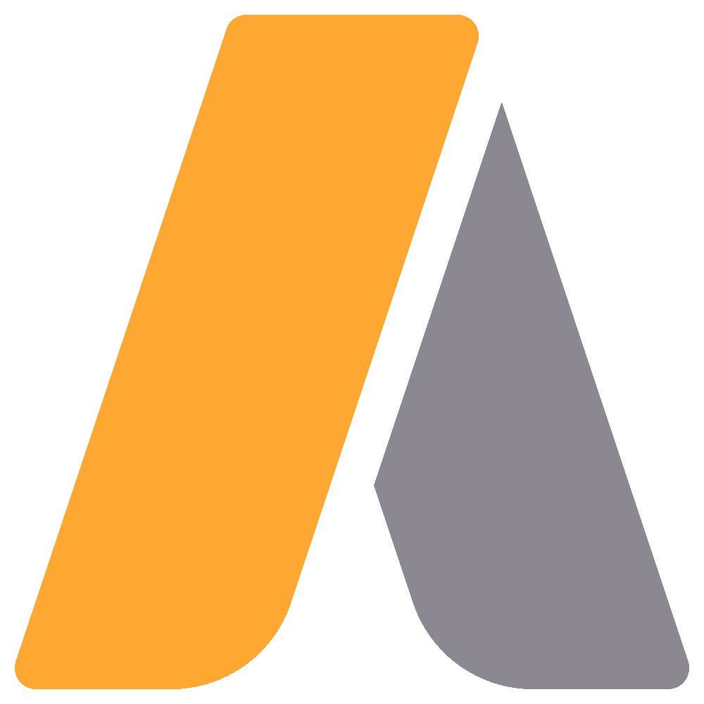 Orange and Grey Geometric A-Shaped Logo